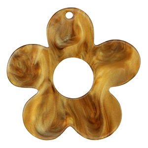 Resin pendants flower Harvest Orange-Brown