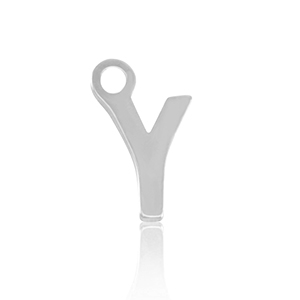 Stainless steel charms initial Y Silver