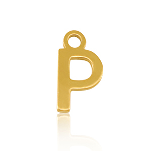 Stainless steel charms initial P Gold