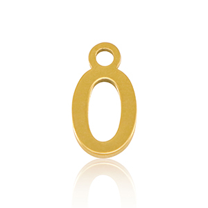 Stainless steel charms initial O Gold