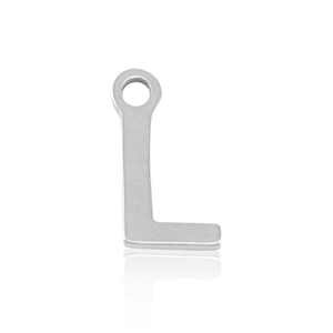 Stainless steel charms initial L Silver