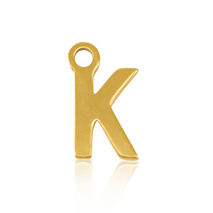 Stainless steel charms initial K Gold