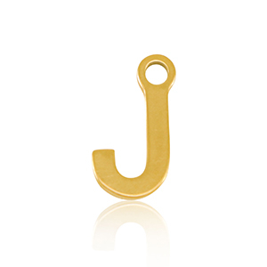 Stainless steel charms initial J Gold
