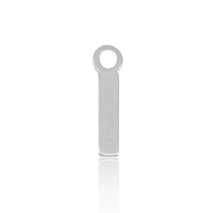 Stainless steel charms initial I Silver
