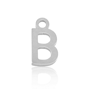 Stainless steel charms initial B Silver
