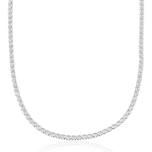 Stainless steel necklaces Silver-Crystal