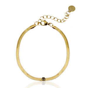 Stainless steel snake bracelets crystal Gold-Black