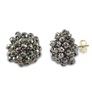 Top Faceted earrings with loop Silver