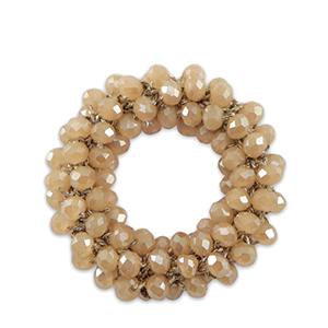 Top Faceted charms 32mm Beige