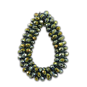Top Faceted charms drop Olive Green
