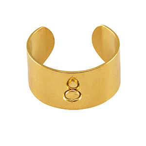 Stainless steel findings rings with loop Gold