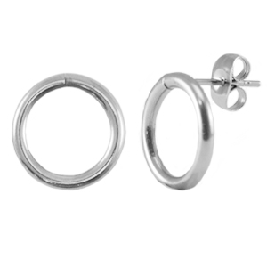 Stainless steel findings earrings / earpin 14mm Silver