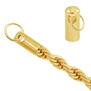 Stainless Steel findings end cap for belcher chain twist Gold