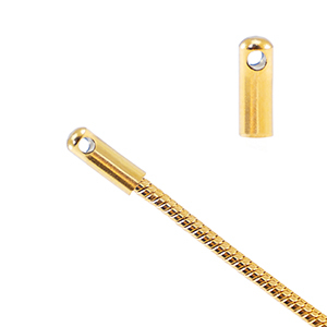 Stainless Steel findings end cap for belcher chain snake for chain snake &Oslash;1.7mm Gold