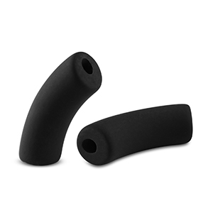 Acrylic tube beads matt Black