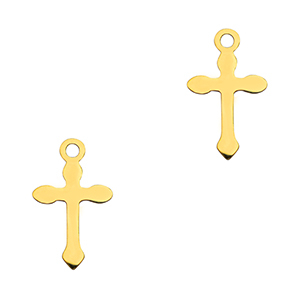 Stainless steel charms cross Gold
