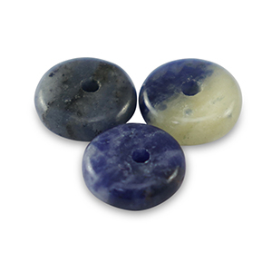 Natural stone beads Sodalite and Microcline rondelle 6mm Blue