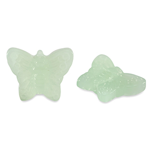 Glass beads butterfly Milky Green
