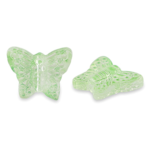 Glass beads butterfly Light Green