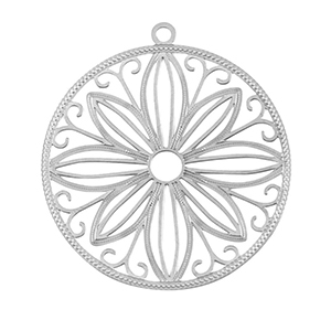 Stainless steel charms bohemian 30mm Silver