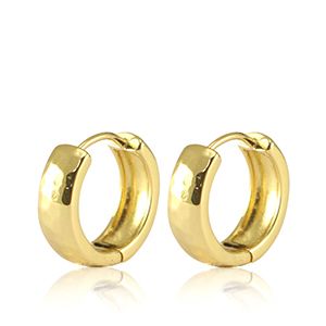 Brass TQ metal earrings creole Gold