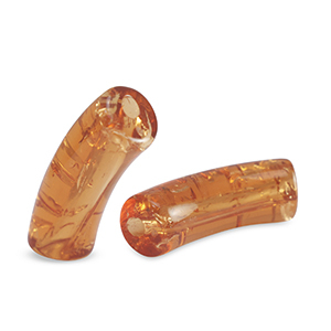 Acrylic tube beads crackled Copper Brown