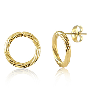 Stainless steel earrings 14mm Gold