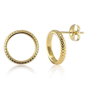Stainless steel earrings 14mm Gold