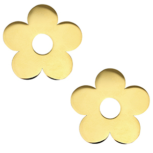 Stainless steel charms flower Gold