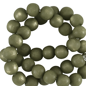 Super Polaris Apaco beads round 4 mm matt Sea Green