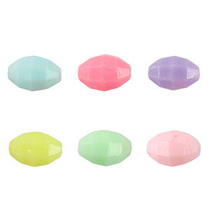 Acrylic look beads faceted Multicolour Pastel