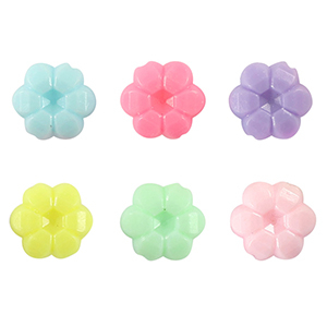 Acrylic look beads flower Multicolour Pastel