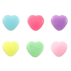 Acrylic look beads heart Multicolour Pastel