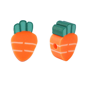 Polymer beads carrot Orange-Green