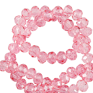 Top faceted beads 6x4mm disc Peonia Pink
