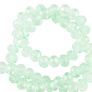 Top faceted beads 4x3mm disc Soft Mint Green