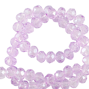 Top faceted beads 4x3mm disc Light Orchid Purple