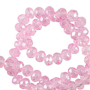 Top faceted beads 3x2mm disc Azalea Pink