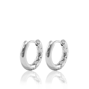 Stainless steel earrings creole reversible 15mm Silver