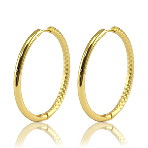 Stainless steel earrings creole reversible 36mm Gold