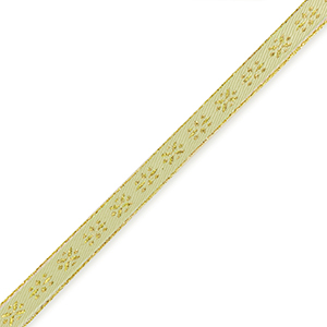 Ribbon text flowers Olive Green-Gold
