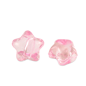 Acrylic beads star Pink Transparent