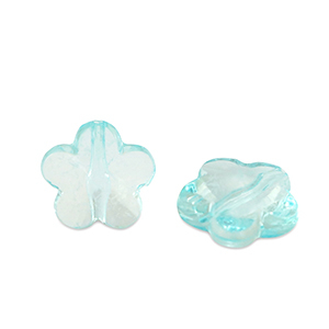 Acrylic beads flower Ocean Blue Transparent