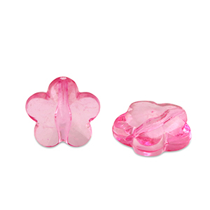Acrylic beads flower Magenta Pink Transparent