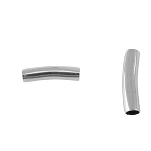 Stainless steel beads tube 25mm Silver