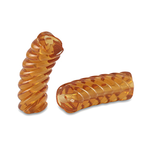 Acrylic tube beads twisted Transparent Topaz Brown