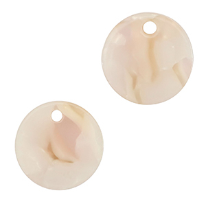 Resin pendants 12mm Pearl White-Pink