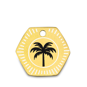 Stainless steel charms palmtree Gold