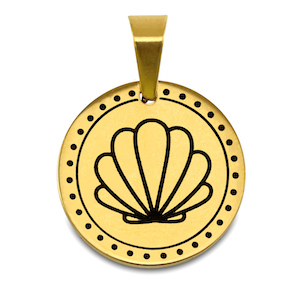 Stainless steel charms shell Gold