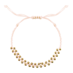 Ready-made Bracelets stainless steel beads Beige-Gold